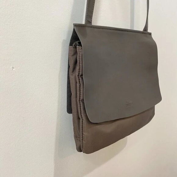 Roots 73 Nylon and Leather Taupe Colored Crossbody Bag with Adjustable Strap - Picture 2 of 16